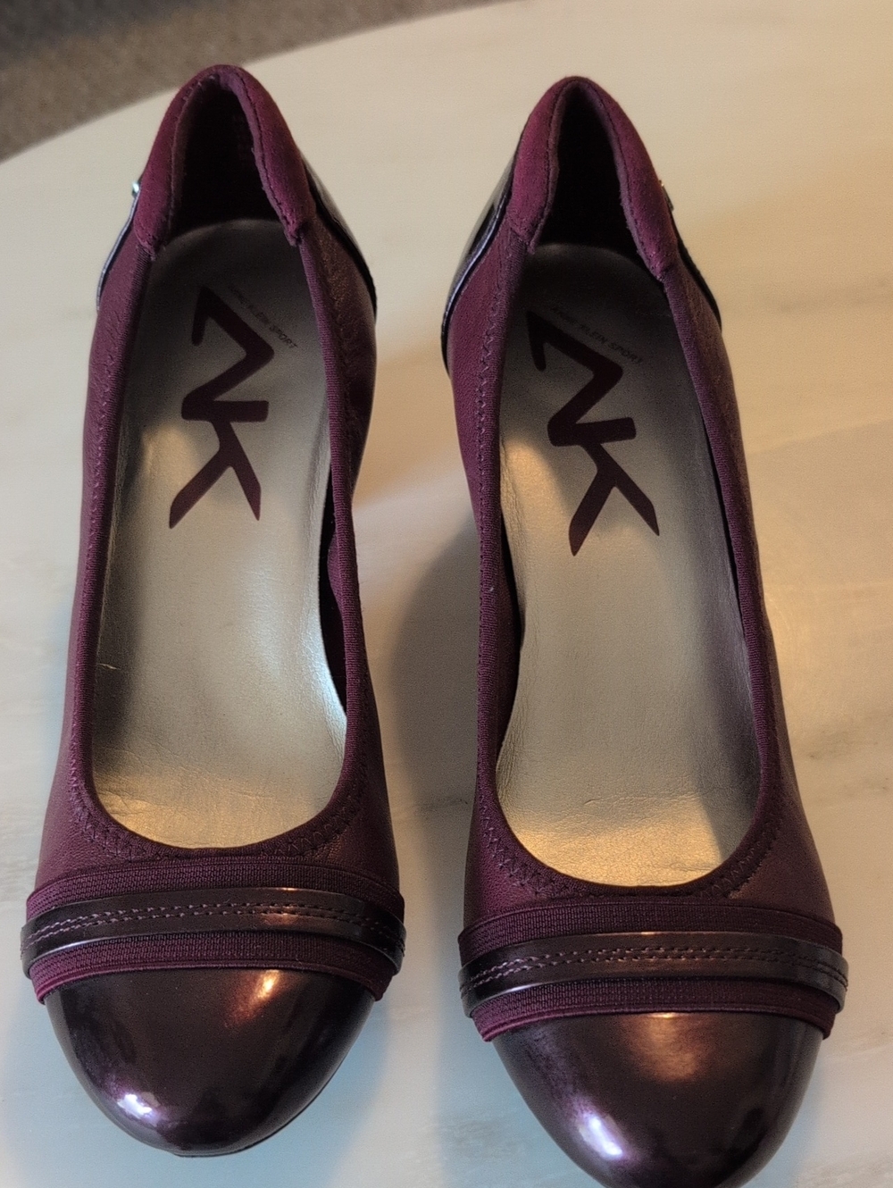 Anne Klein Plum Cap-Toe Pumps